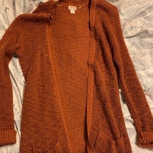 Burnt Orange Long Cardigan